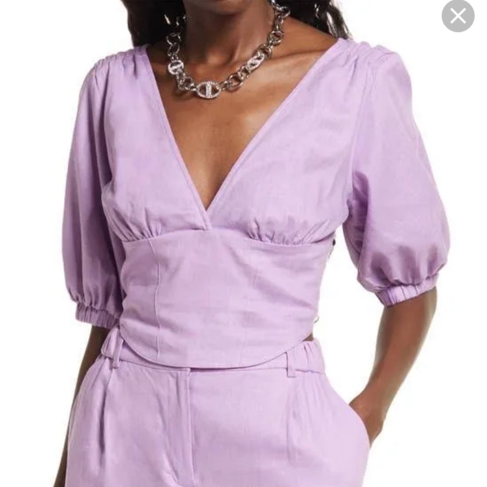 Open Edit Corset Detail Linen top